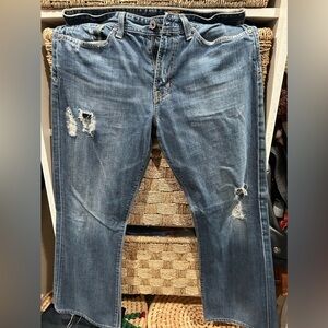 AG men’s The Fillmore distressed denim jeans, size 34x32